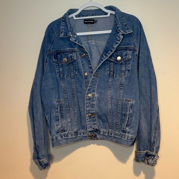 PrettyLittleThing Jackets & Blazers - PrettyLittleThing Oversized Denim Jacket Sz 2